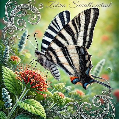 The Zebra Swallowtail (Protographium marcellus) is a beautiful butterfly welcomed in any landscape or garden. Its distinctive wing shape and long tails make it easy to identify, and its black and white-striped pattern is reminiscent of a zebra.